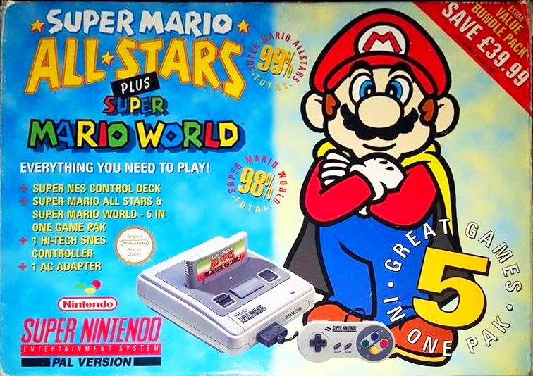 Super Mario All-stars SNES. Rare, Complete, Red Box Version. PAL Super  Nintendo