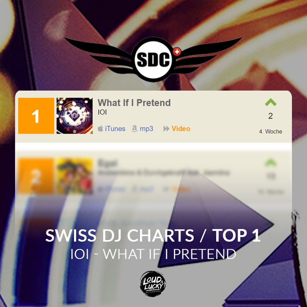 IOIuniverse's tweet photo. Swiss DJs love “What if I Pretend”! This week our most recent track hits the first place of the Swiss DJ Charts! We’re stoked and thankful for the overwhelming support! https://t.co/62aEODdxzd