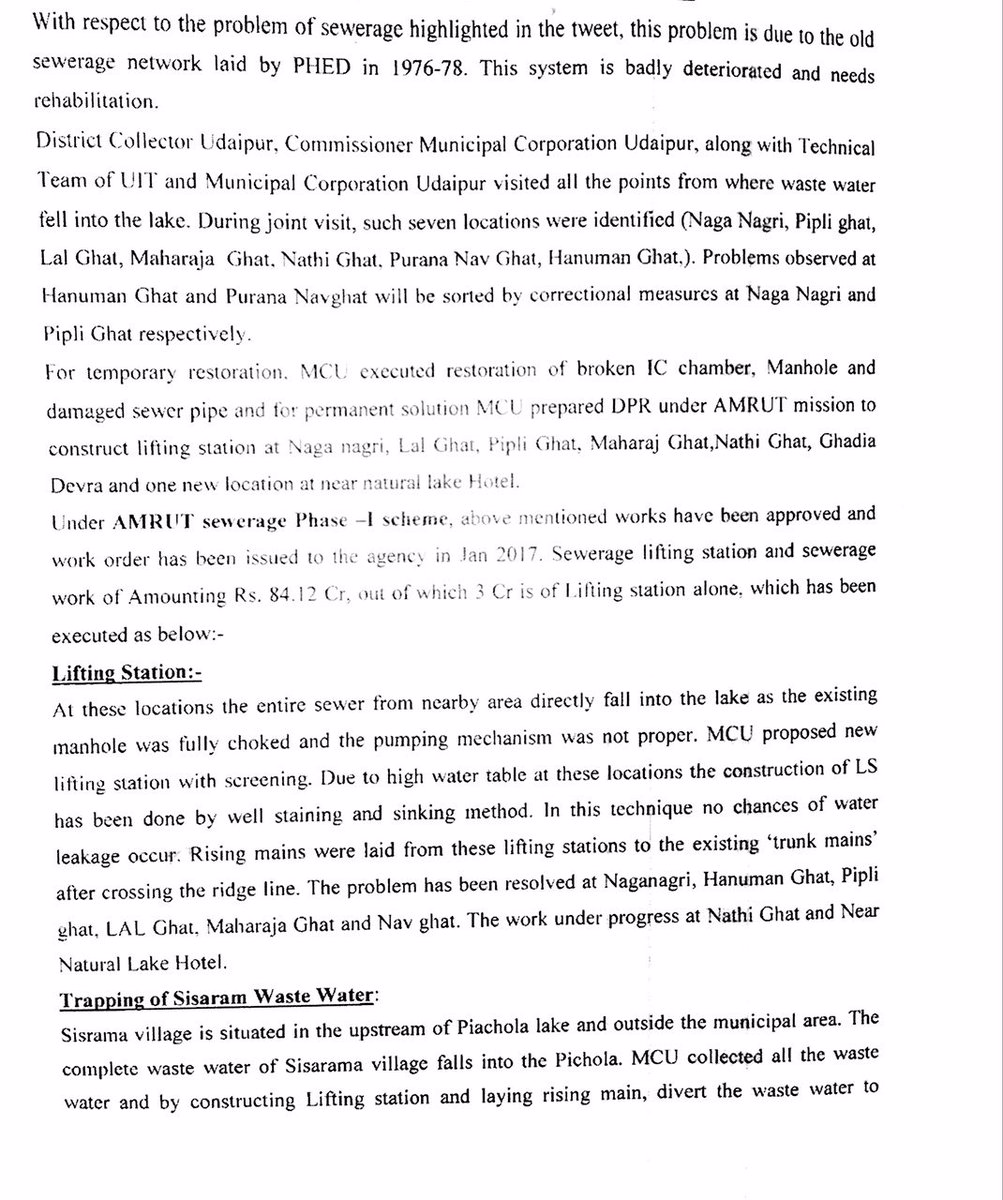 udaipurdistrict's tweet photo. @rajeshkumarmal6 @VasundharaBJP @BJP4India @narendramodi @PMOIndia @sardanarohit @AmitShah As per report recieved from Nagar Nigam https://t.co/lzVcTto9bH