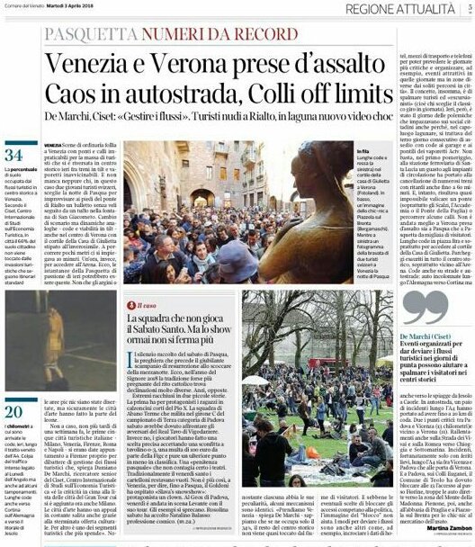 Su <a href="/Corriere/">Corriere della Sera</a> <a href="/corriereveneto/">Corriere del Veneto</a> il tema della gestione dei flussi (turistici e non) nelle destinazioni urbane nell'articolo di <a href="/Visodiluna/">Martina Zambon</a> #turismo #mobilita #Venezia #verona #turismourbano