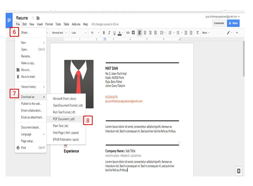 internsheeps's tweet image. How to create a SIMPLE RESUME in 1 minutes by using Google Docs.