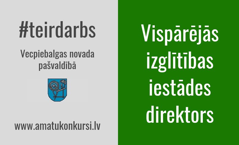 Vecpiebalgas novada pašvaldība joprojām meklē vispārējās izglītības iestādes direktoru! lvportals.lv/visi/amatu-kon… #teirdarbs #amatukonkursi <a href="/Piebalga/">Vecpiebalga</a>