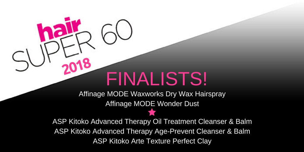 asphair's tweet photo. Did you see this?
A whole bundle of our Affinage and ASP products have finalised in the @hairmagazine Hair Awards 2018!
#affinageprofessional #asp #affinageproducts #kitokoarte #aspkitoko #affinagemode #mode #affinagestyling #hairawards #hairawards2018 https://t.co/vZQNvnHkoN