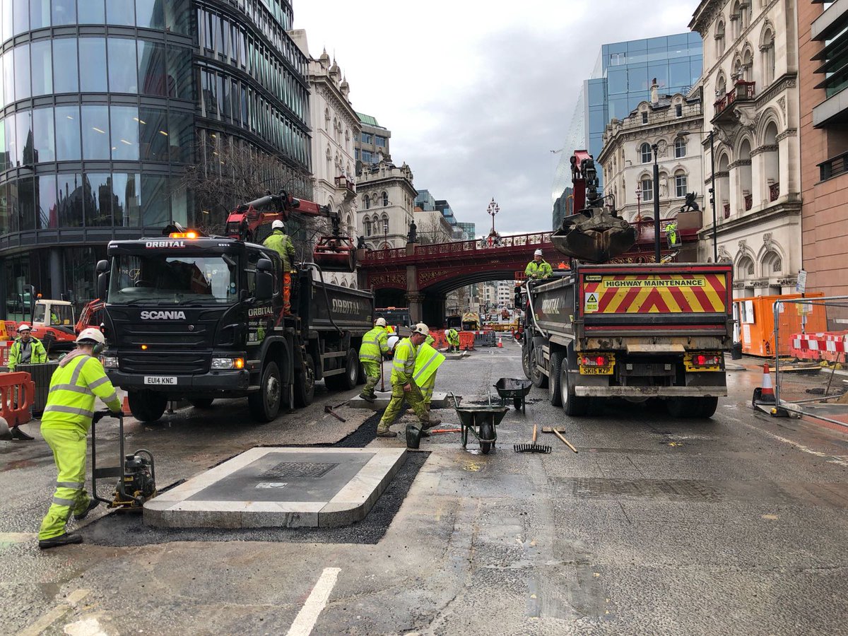 TfL's tweet photo. Our teams building Cycle Superhighway 6 have been busy over Easter, making great progress on our new cycle lane. What’s more, they encouraged multiple utility companies to do work at the same time – which means that together we’ve completed a month’s worth of work in 4 days 👷 🔧 https://t.co/wQ1qSt16KO