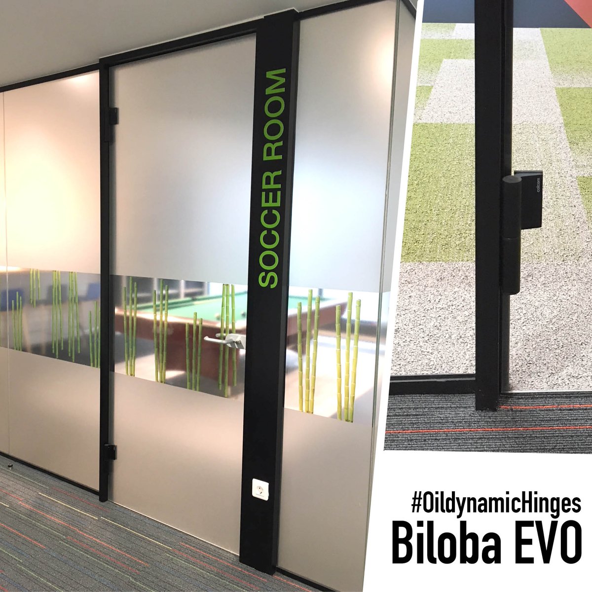 ColcomGroup's tweet photo. #Evo Frame in black finishing has been chosen for #innerglassdoors at City Tower, the 20-floor skyscraper in Sofia.Profiles and #hinges are perfectly coordinated. #Oildynamic automatic closing, ease of installation, no floor breakage. #PATENTED. https://t.co/TelciC35CP