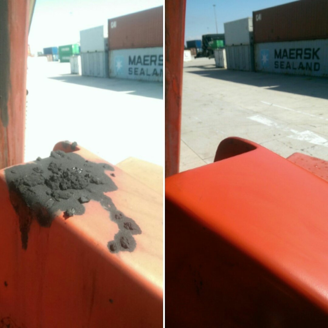 EcoMobileSA's tweet photo. Before &amp; After: 6 months of grease gone, without water @BidfoodSA @SuperGroupLtd #fleetcleaning #capetown #ecomobile https://t.co/KGj3ZxpmQF