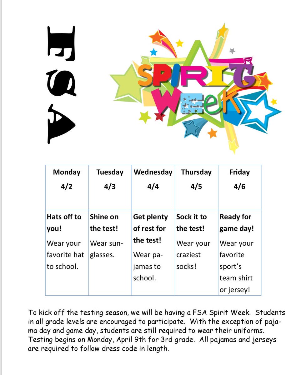 readpattrockets's tweet photo. FSA Spirit week continues! Wear your sunglasses today to shine on the test! 😎! #RProckets https://t.co/dyUKCS44wl