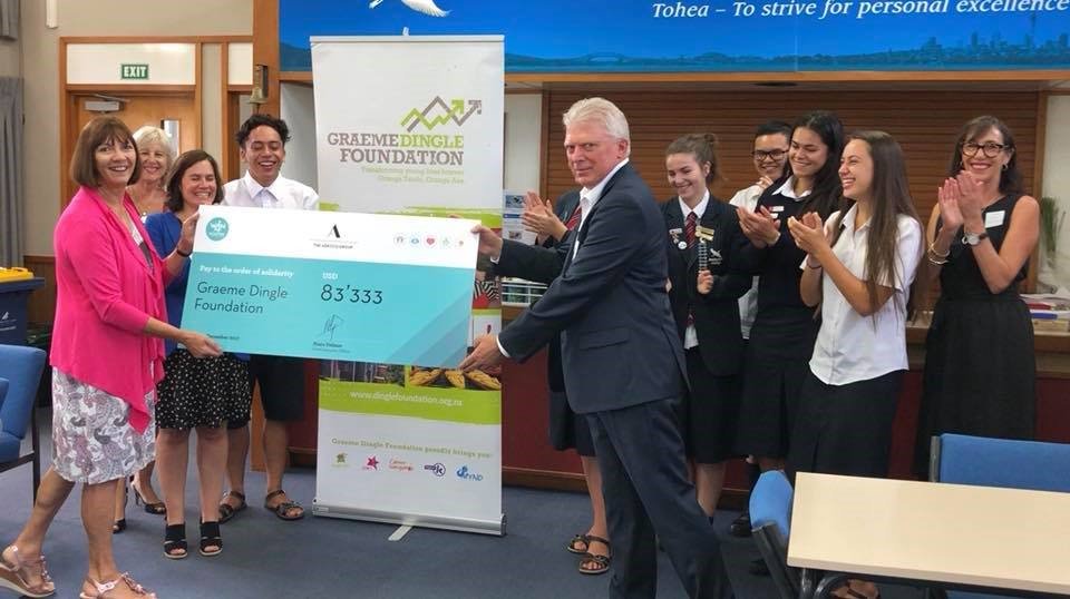 Win4Youth's tweet photo. Our Colleagues in New Zealand handed the check to the Dingle Foundation last week. This is a direct results of your collective effort during the 2017 #Win4Youth campaign. WELL DONE! https://t.co/EdvvoAzXSP