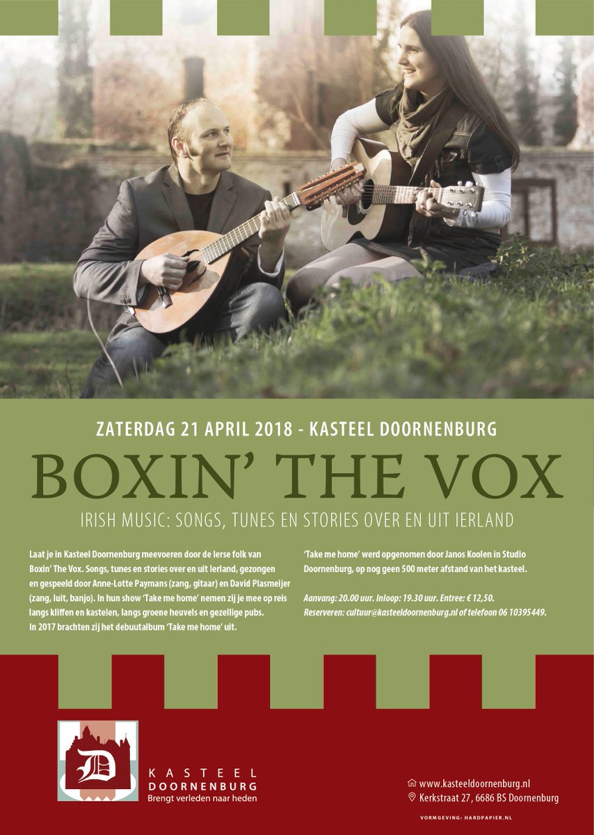 GendtVerbeeld's tweet photo. TIP Ierse folk van BOXIN' THE VOX - zaterdag 21 april in ridderzaal KASTEEL DOORNENBURG #muziek #concert #Ierland #songs  #stories #irish #music #Doornenburg #Lingewaard #kasteel @Kasteel_Dburg https://t.co/VxPSp5Uv6W