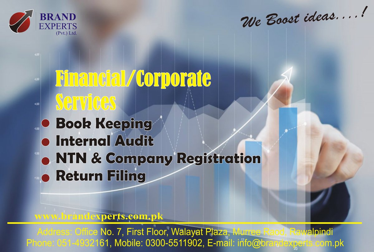 BrandExperts007's tweet photo. #BrandExperts #SEO #Web_Development #Financial_Corporate #Book_Keeping #Receivable_Payable_Management #Internal_Audit #Financial_Reporting #Taxation #NTN_SECP #IT_Services
#Digital_Marketing #Social_Media_Marketing #Web_Designing #Com_Registration #Business #Marketing https://t.co/F0D8hF2LNi