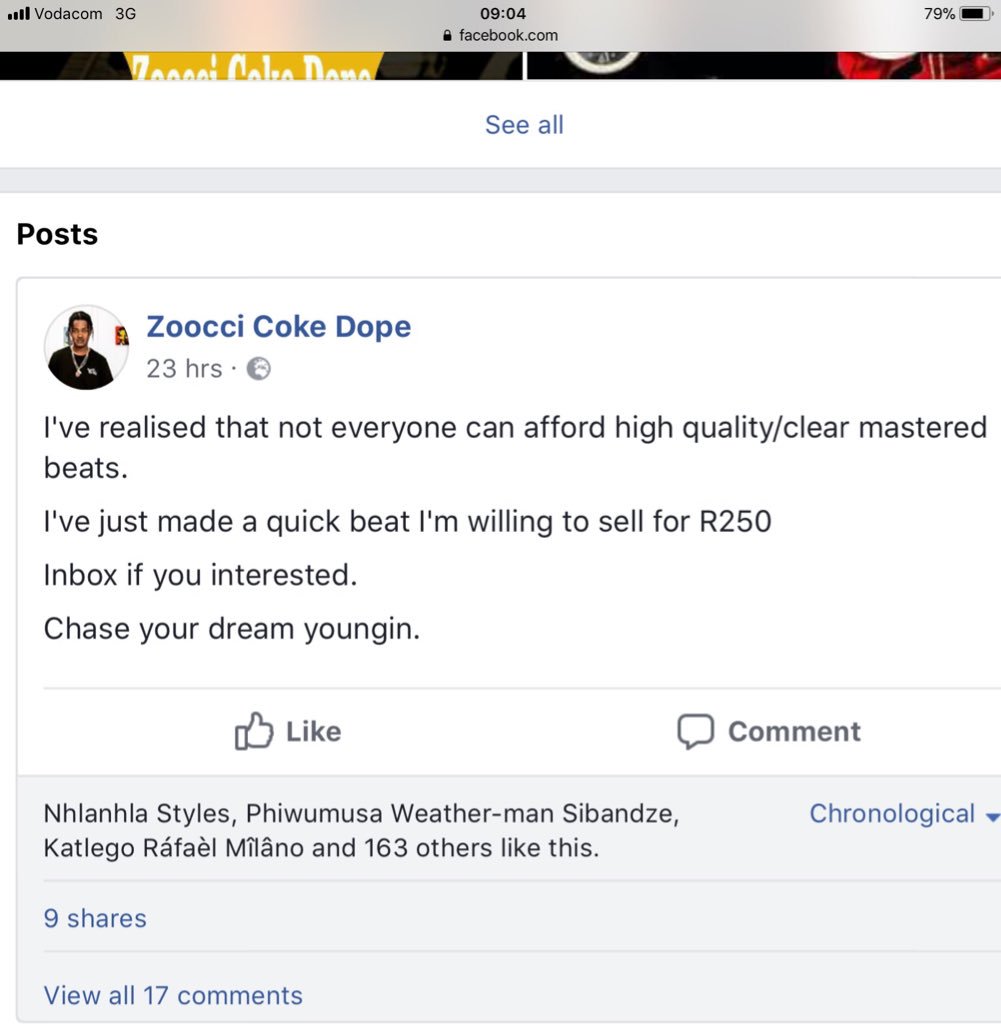 Zoocci_CokeDope's tweet photo. It has come to my attention that people are using my name on Facebook to scam people with fake profiles, events and production prices. 

I'm not on Facebook because the fake accounts reported mine as spam. 

RT for awareness. https://t.co/xmerVb7q0S