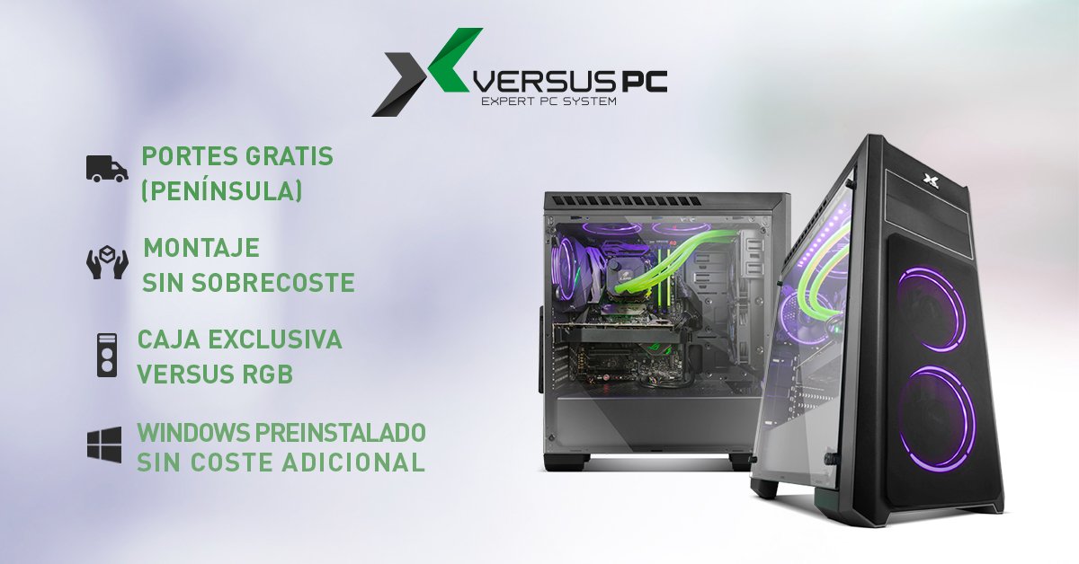 Versusgamers's tweet photo. Queremos contarte qué diferencia a nuestros #VersusPC y los hace TOP, y tú quieres 100 pavos. ¡RT a este tuit y entra en el sorteo de 100€ en Bonus para ti! 

🆚 https://t.co/ww01xNwZWb https://t.co/B3EvZ8sAmp