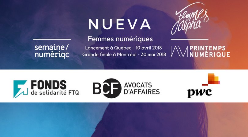 FemmesAlpha's tweet photo. Merci à nos partenaires: @BCF_Avocats_Law @FondsFTQ @PwC   qui s'impliquent pour nos événements Nueva femmes Numériques 
 https://t.co/ozbPKHtqDB  #femmesdedemain #femmesalpha #Nueva2018 #Snq2018 https://t.co/GFXERO7ayj
