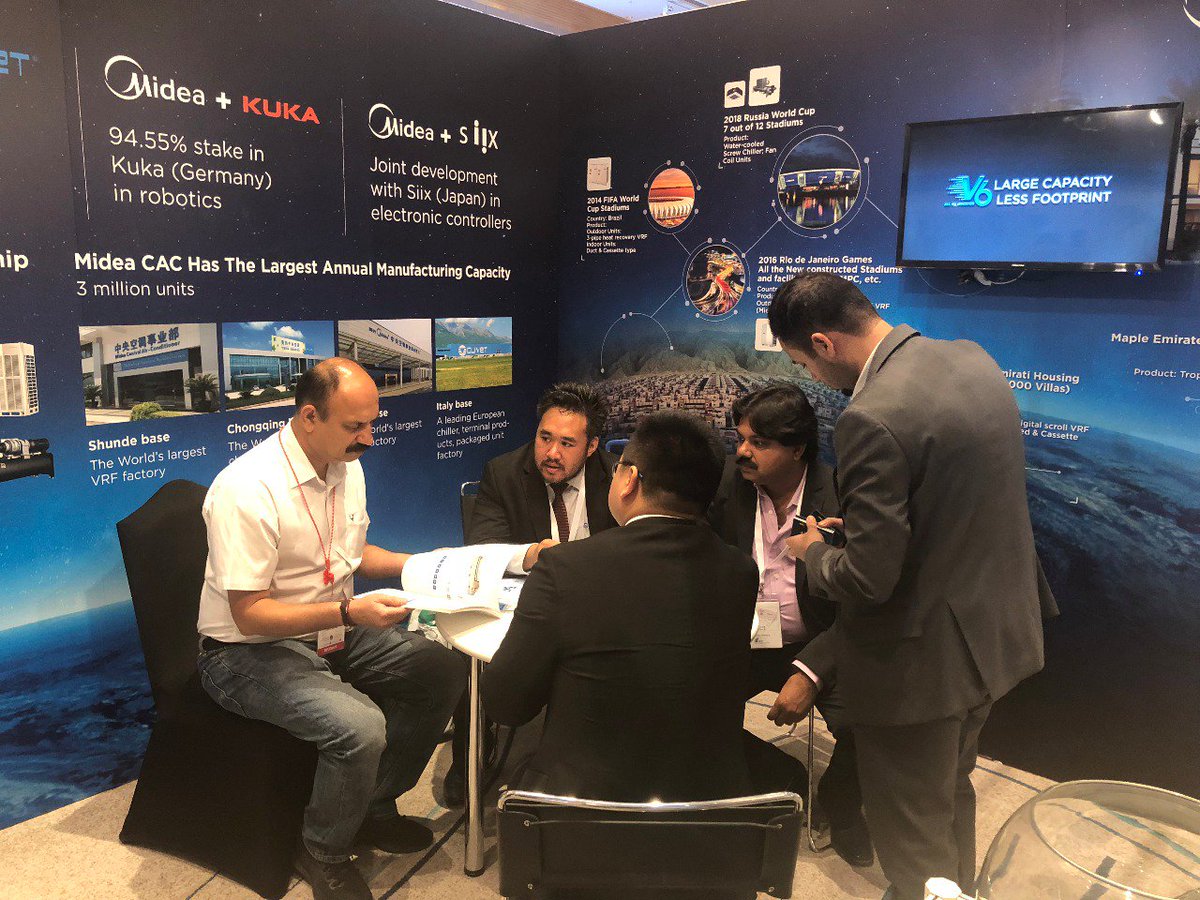 A busy &amp; fruitful day going on for Midea! For more knowledge and understanding kindly visit Midea at Stand No.24 #MideaCAC @GlobalInfraCon #GIC2018