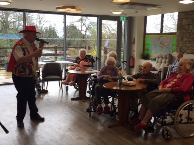 MinsterCare's tweet photo. Freeland Residents are currently enjoying being entertained by local singer Malcolm. #minstercare https://t.co/u5alrme7va
