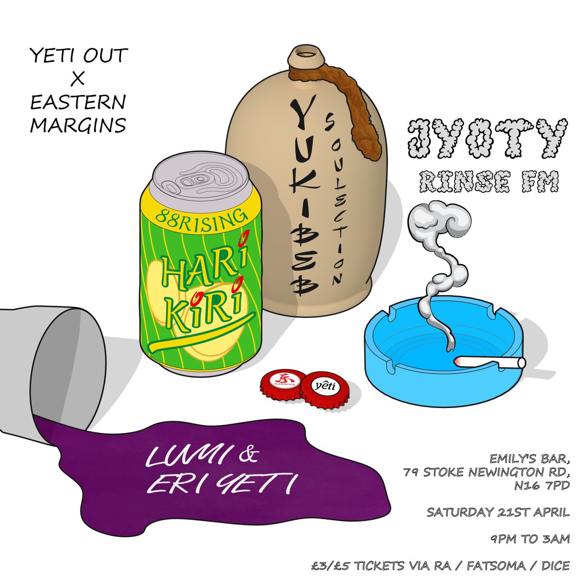 YetiOut's tweet photo. We are hosting @yukibeb, @_HARIKIRI and @RinseFM VO @BecauseJyoty this month! Grab your tickets now: https://t.co/m8BPBoFQhV 

#yetiout #soulection #higherbrothers https://t.co/gBhDvMx7iB