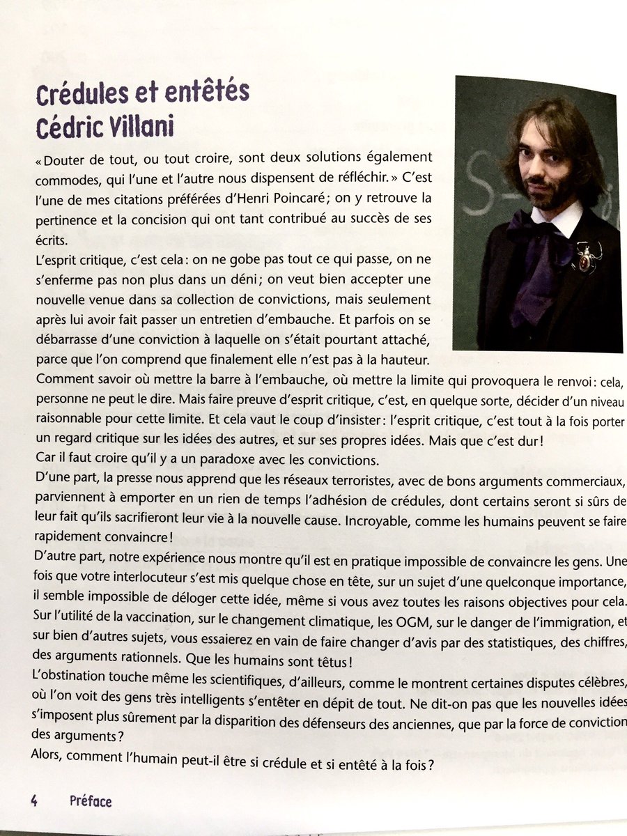 StanDehaene's tweet photo. La science comme formation de l’esprit critique, dès l’école primaire : livre intéressant et très concret, fondé sur l’expérience de La Main À La Pâte, avec préface de Cédric Villani @elenaXLII @VillaniCedric https://t.co/xvUb43t2u8