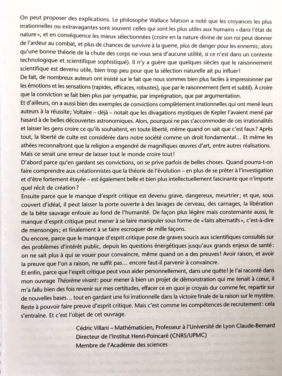 StanDehaene's tweet photo. La science comme formation de l’esprit critique, dès l’école primaire : livre intéressant et très concret, fondé sur l’expérience de La Main À La Pâte, avec préface de Cédric Villani @elenaXLII @VillaniCedric https://t.co/xvUb43t2u8