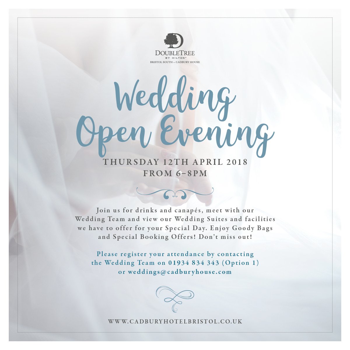 A quick reminder that our next Wedding Open Evening will be taking place on the 12th of April . Let the team know if you wish to attend by calling us on 01934 834 343 🍾🤵👰. #weddings #Bristol #openevening