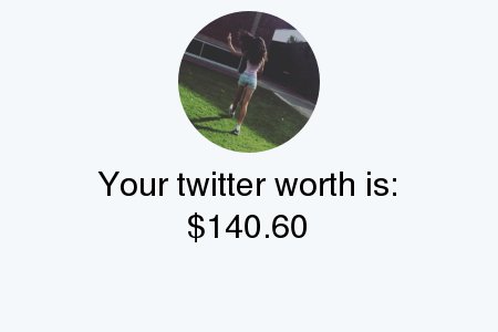 carastweets1's tweet photo. My Twitter worth is: $140.60

Find yours with https://t.co/VMFoTsPdNZ

. https://t.co/9Y18NjI0Za