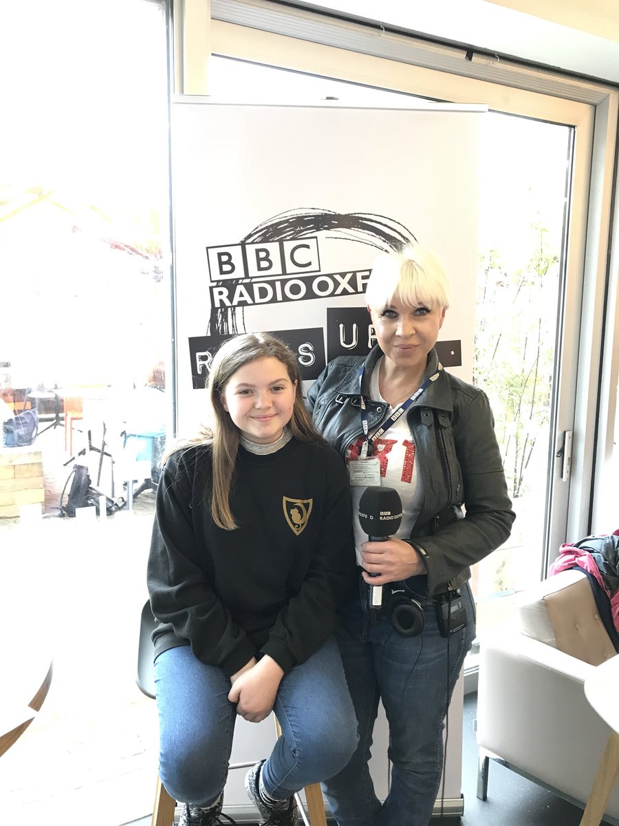 BBCOxford's tweet photo. 12 yr old Megan @MeganHughesCA from #Didcot told @KatOrman all about being in “Worst Witch” @cbbc with @AmandaHolden #Rocksup https://t.co/dyJKcwKSWG