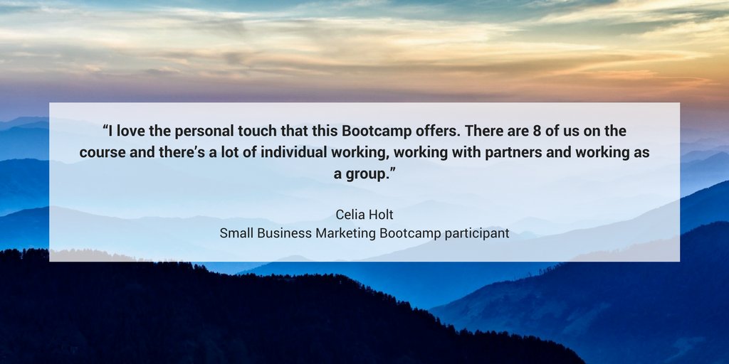 Numbers on the Small Business Marketing Bootcamp are strictly limited to maximise learning and support. The next bootcamp starts on April 24. To book your place go to smallbusinessmarketingbootcamp.co.uk