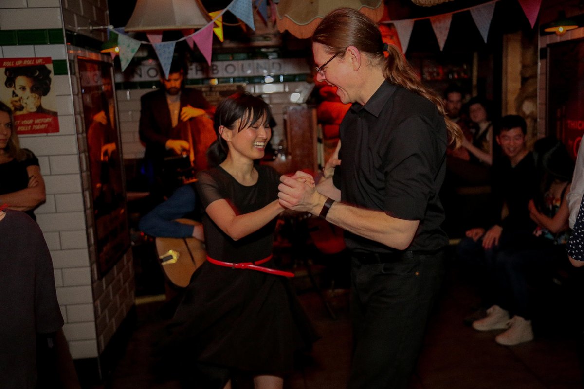 CahootsLondon's tweet photo. What ho! On Easter Sunday our scoundrels came together and hosted Swing Dance lessons, with a helping hand from @belvederevodka . We created delicious Espresso Martini's to keep the party going as our swinging lessons were followed by a swinging party💃 #BelveLife #CahootsLondon https://t.co/X7bTYc6sNF