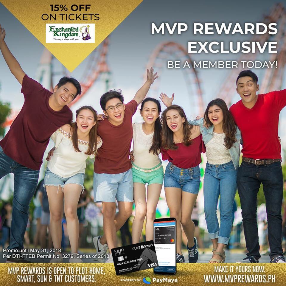 ek_philippines's tweet photo. Magical adVentures and exPeriences await #MVPRewards members! Head on to #EnchantedKingdom and get 15% off the regular ticket rate!
Not yet a member? Register today at https://t.co/OlL5klNtDF to feel how enchanting it is to be an MVP! โจ #iloveEK #EKPromos #YourMVPRewards https://t.co/hMNyjcre4i