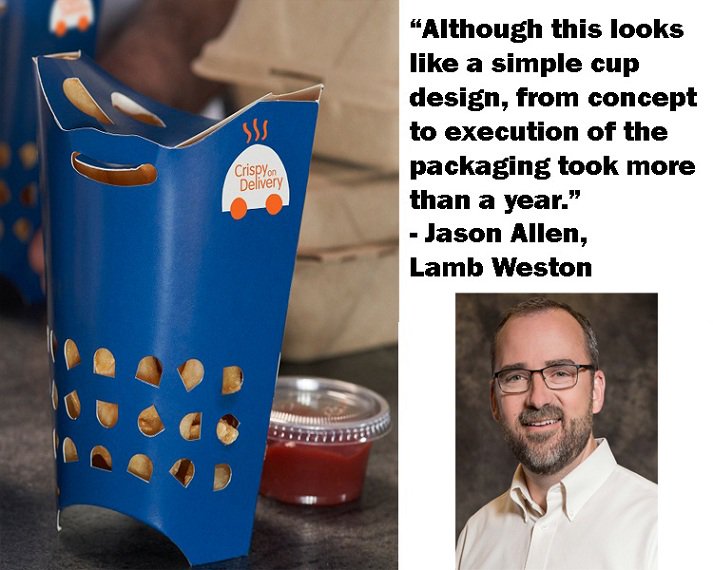 This Lamb Weston food service #packaging #design breakthrough Crispy on Delivery makes french fries store-to-door hot and fresh ow.ly/c6D930jgGTv  <a href="/packagingdigest/">Packaging Digest</a>