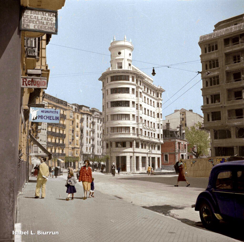 Edificio del Paseo Colon esquina calle Zabaleta, San Sebastian años 30/40