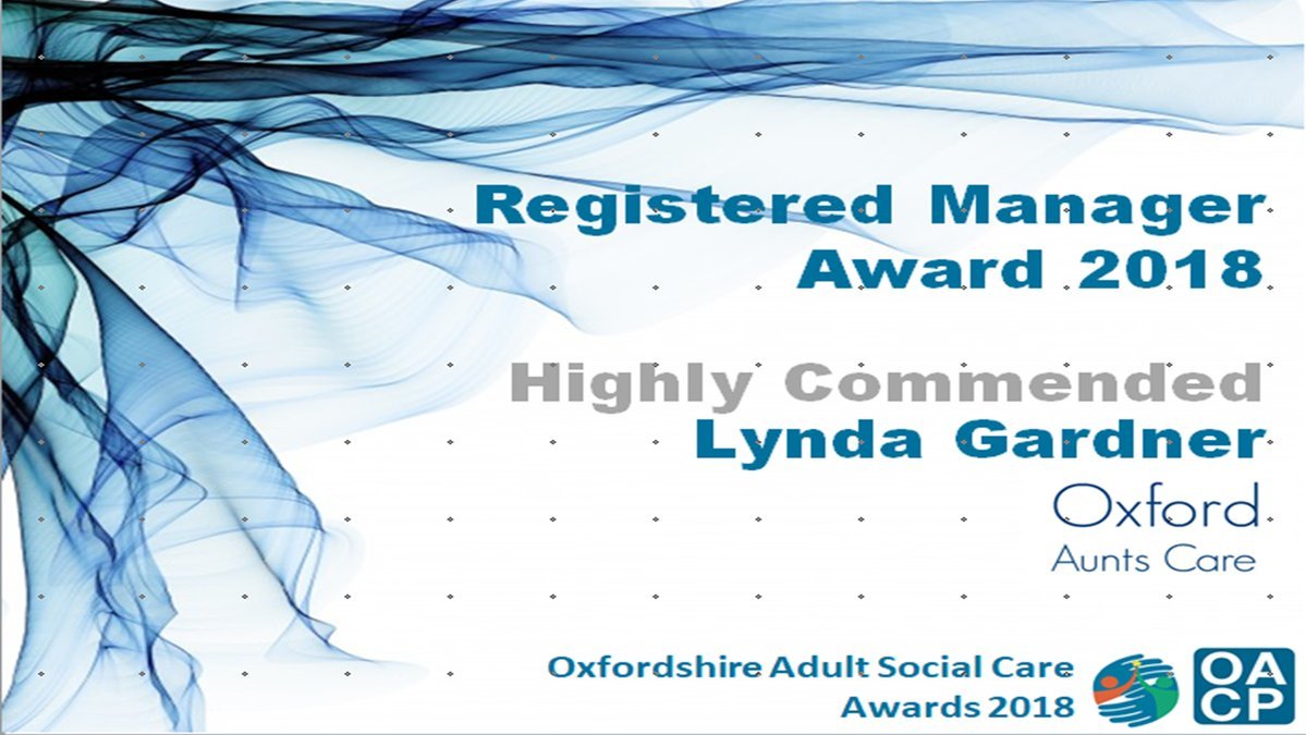 oxfordaunts's tweet photo. Massive congratulations to @lyndagardner56 on your registered manager award.....we all feel privileged to work with you :-) https://t.co/T5Hc4JiZtr