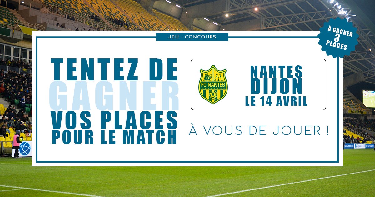 Cryptobjectif's tweet photo. ❗️Tentez de gagner 3 places pour le match FC Nantes / AS Dijon du 14 avril à 20:00 à la Beaujoire

Pour participer, c’est simple : 
✔️Follow @Cryptobjectif
✔️RT ce post

Vous avez jusqu’au samedi 7 avril à 13:30 !
Un gagnant sera tiré au sort parmi Facebook et Twitter. https://t.co/qmKTRoFDJs