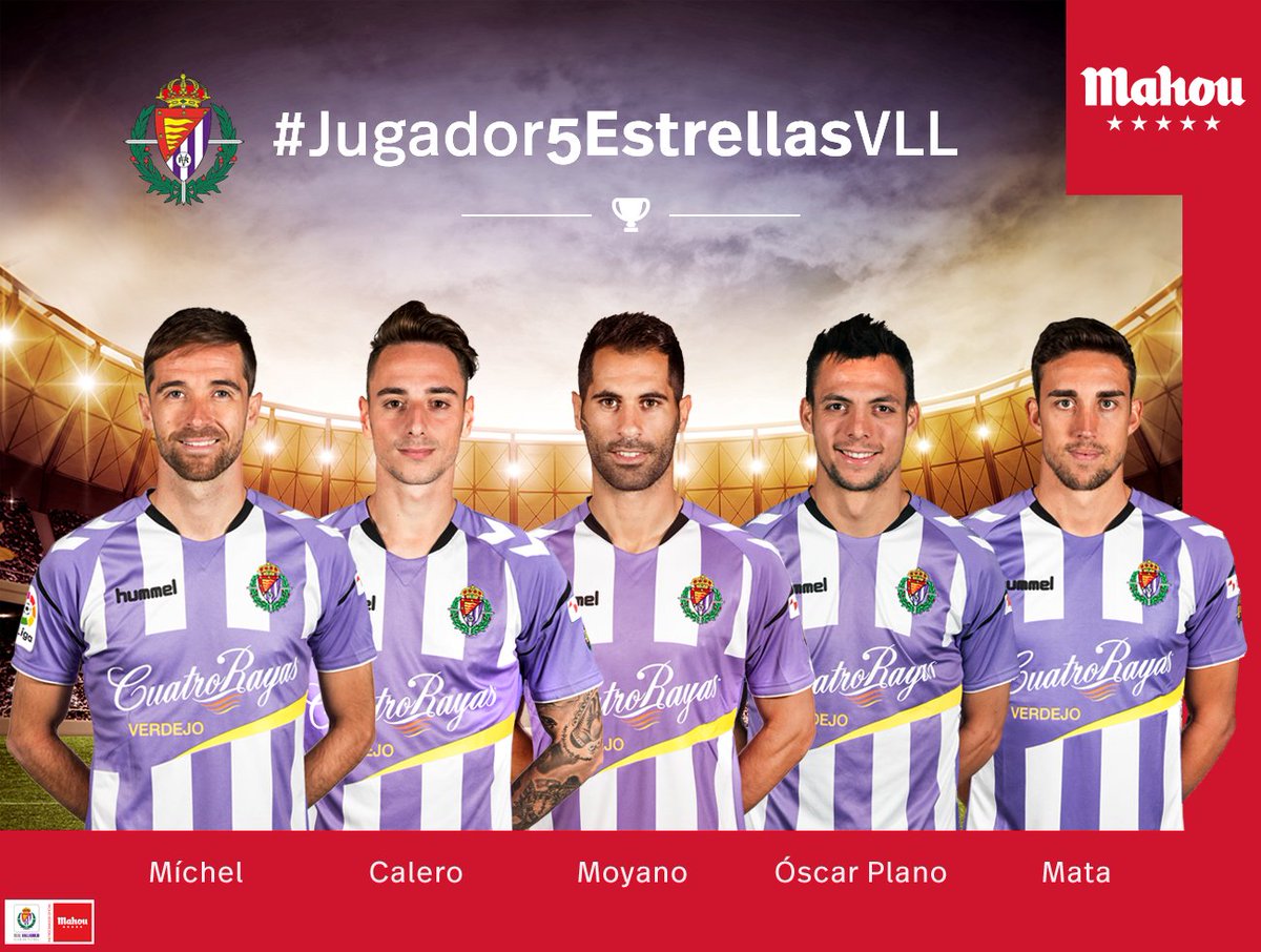 futbolmahou's tweet photo. Ya puedes elegir a uno de los candidatos como mejor jugador del @realvalladolid en marzo. ¡Usa #Jugador5EstrellasVLL para votar! https://t.co/LyPVlNiDzw