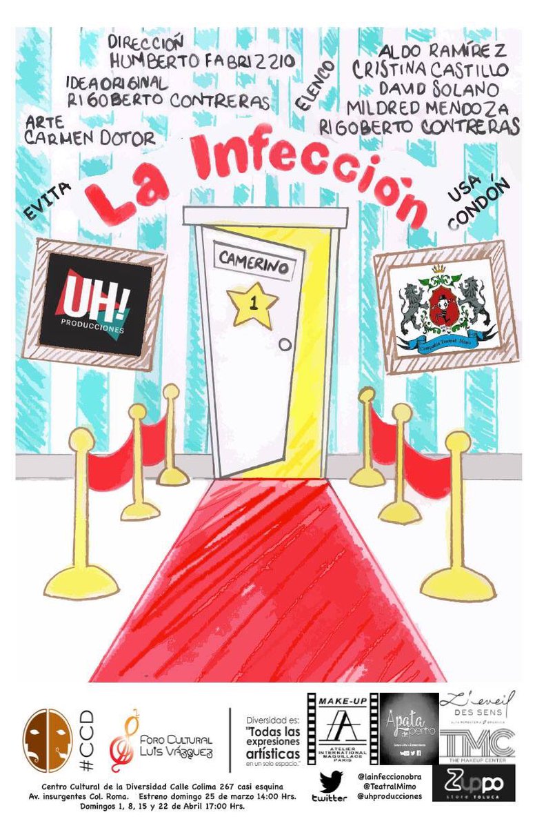 CXteatro's tweet photo. Excelente obra para reír y divertirse los domingos de abril 5 pm. la info. En el cartel @TeatralMimo @uhproducciones @lainfeccionobra https://t.co/j0olSSlLoO