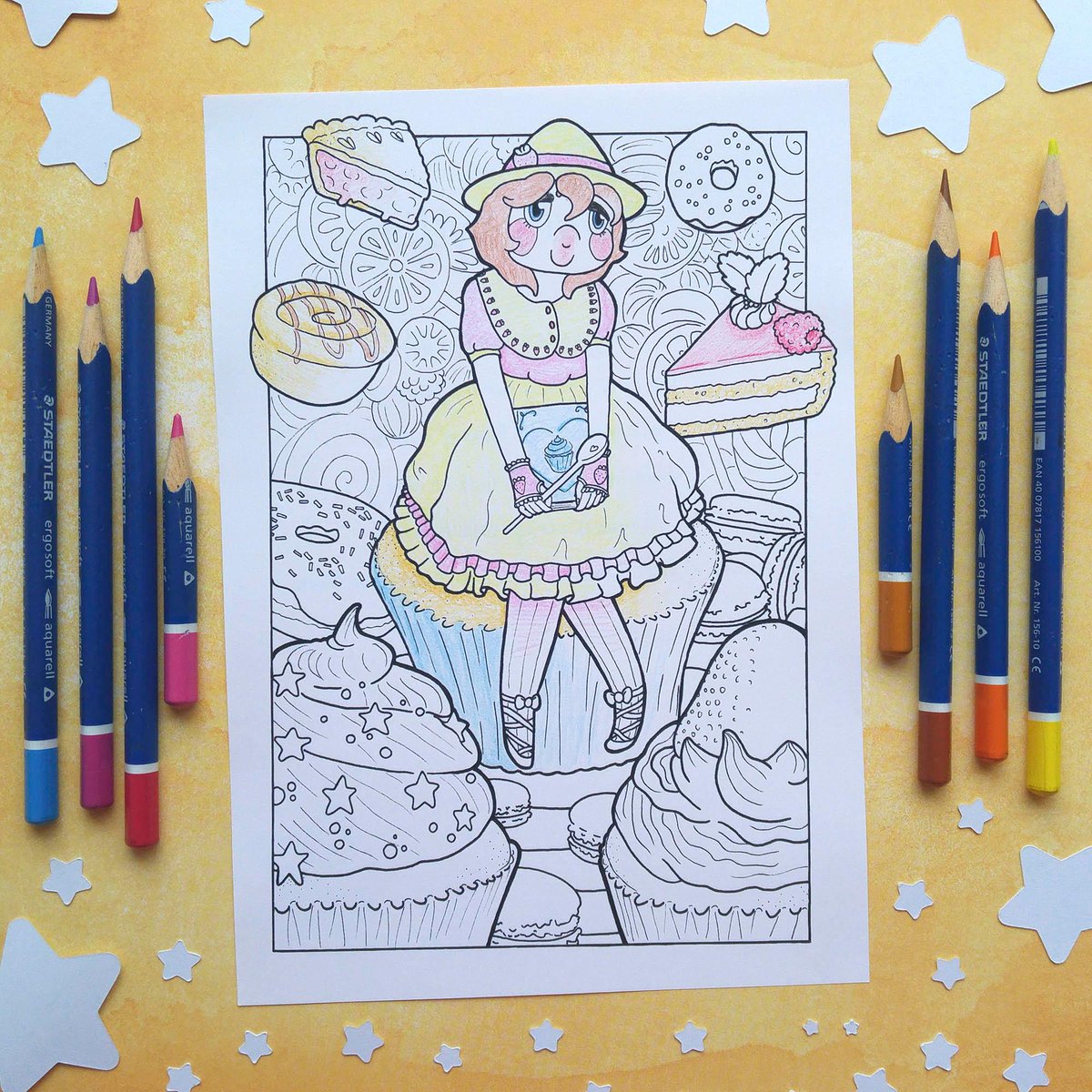 KomorebiStars's tweet photo. Suggar is a #candy #witch🍰loves cook her magic recipes🎂she has recipes for love, luck, money,...🍬 Their cakes always look splendid and #delicious thanks to the love that puts in them🍩💕If you like it go: https://t.co/MkF2ALyVIK For #ColoringBook “Witch Stories” 🎨
#etsyshop https://t.co/kryJdth78K