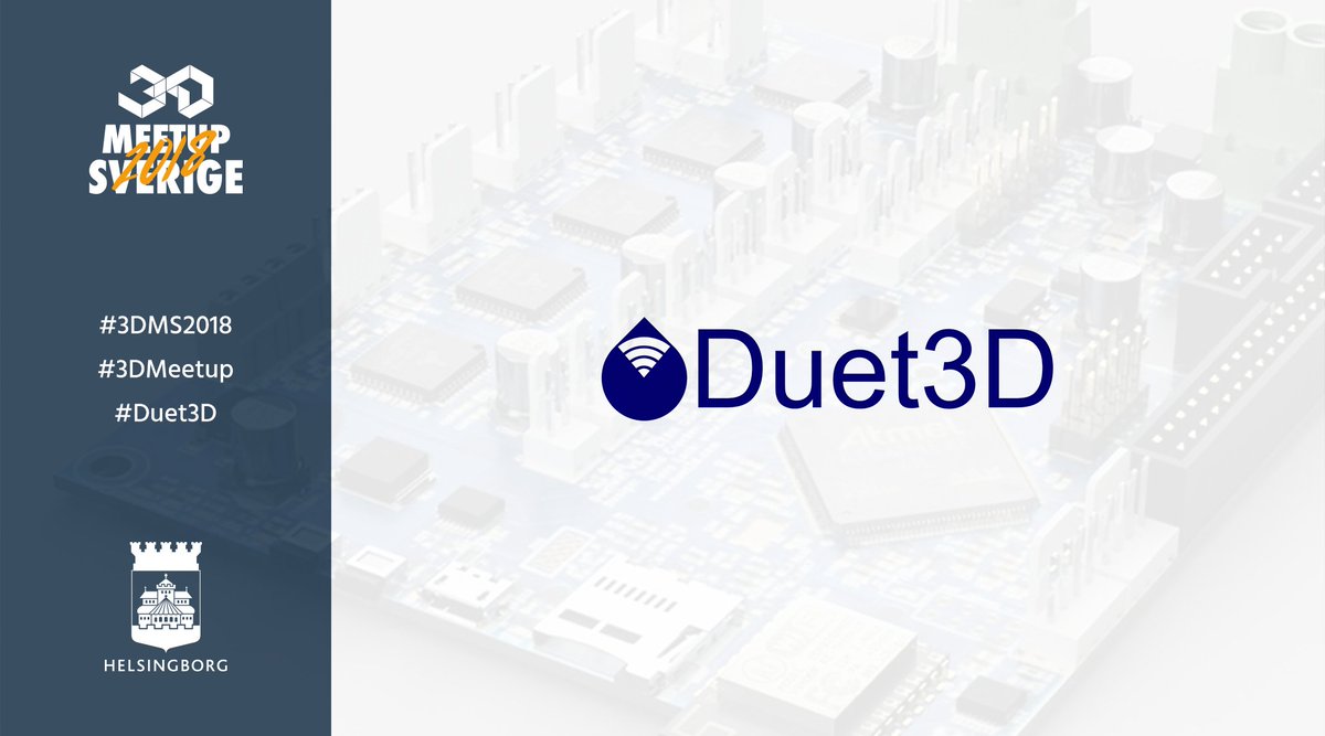 3DMeetupSweden's tweet photo. Today the spotlight shines on @Think3dPrint3d!
Meet the creators of the very well renowned Duet Wifi board. If you want to make your printer a 32-bit beast with insanely quiet drivers then you should have a chat with David https://t.co/Hsk9rW78V8
#3DMS2018 #3DMeetup2018 #Duet3D https://t.co/yETG8ifDXs