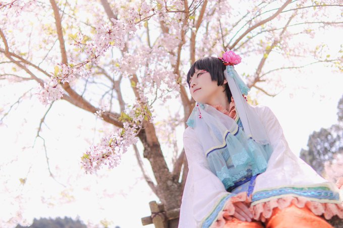 #鬼灯の冷徹 の 白澤様 四千年前のある春の休日あんく さん  #コスプレ #cosplay #桜 #菜の花 