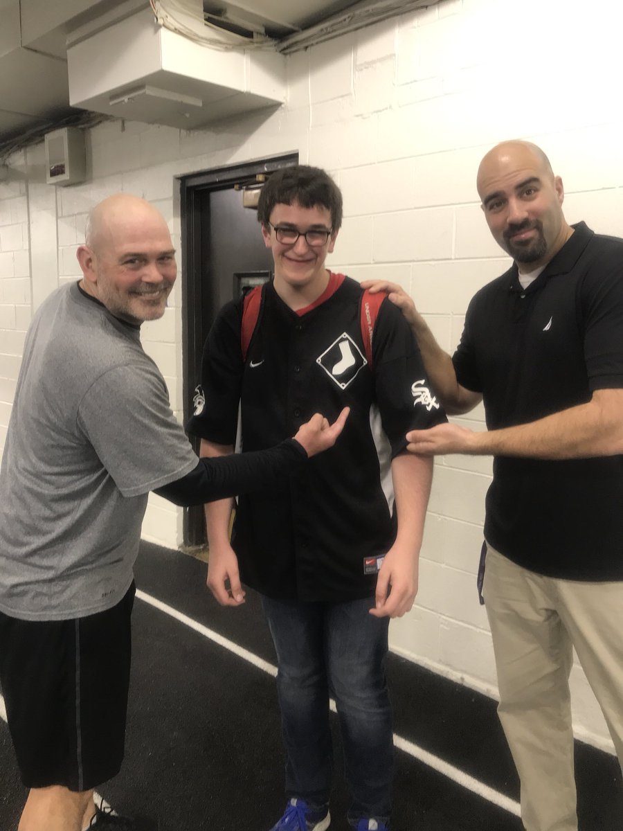 DgNdriverEd's tweet photo. Best part of March Madness?  Loyola?  One Shining Moment?        Nope!  It’s watching the biggest Cub fan and one of our favorite students @ThatsMrBrandon wear a White Sox jersey all day cause of his busted bracket!!!  @DGN_Baseball https://t.co/uqHaeLVJh1