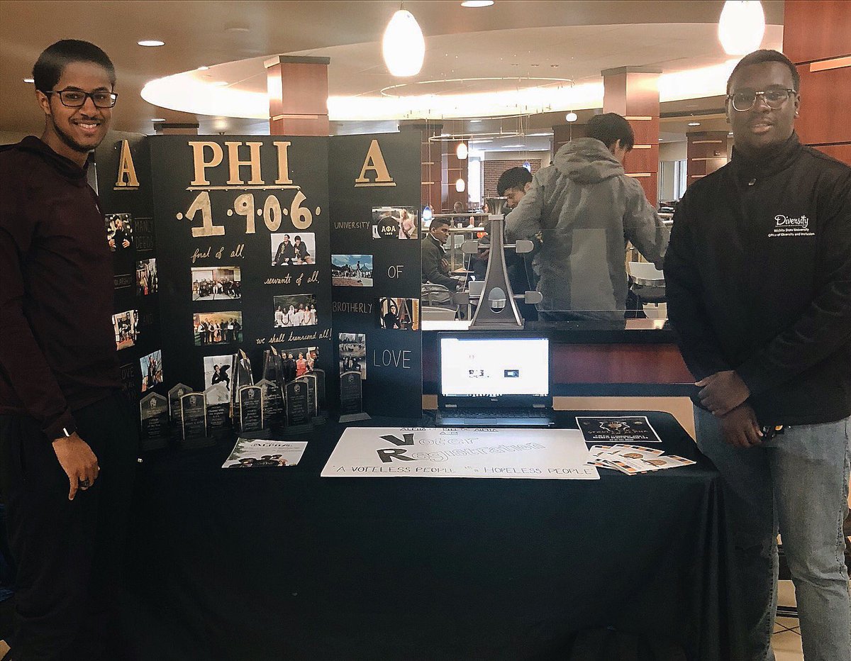 DELTAMUALPHAS's tweet image. Come check out our brothers in the Rhatigan Student Center from 11 am to 1 pm and get registered to vote in the State of Kansas. Voting is essential and greatly impacts our day to day life. #alphaphialpha #DeltaMu #avotelesspeopleisahopelesspeople