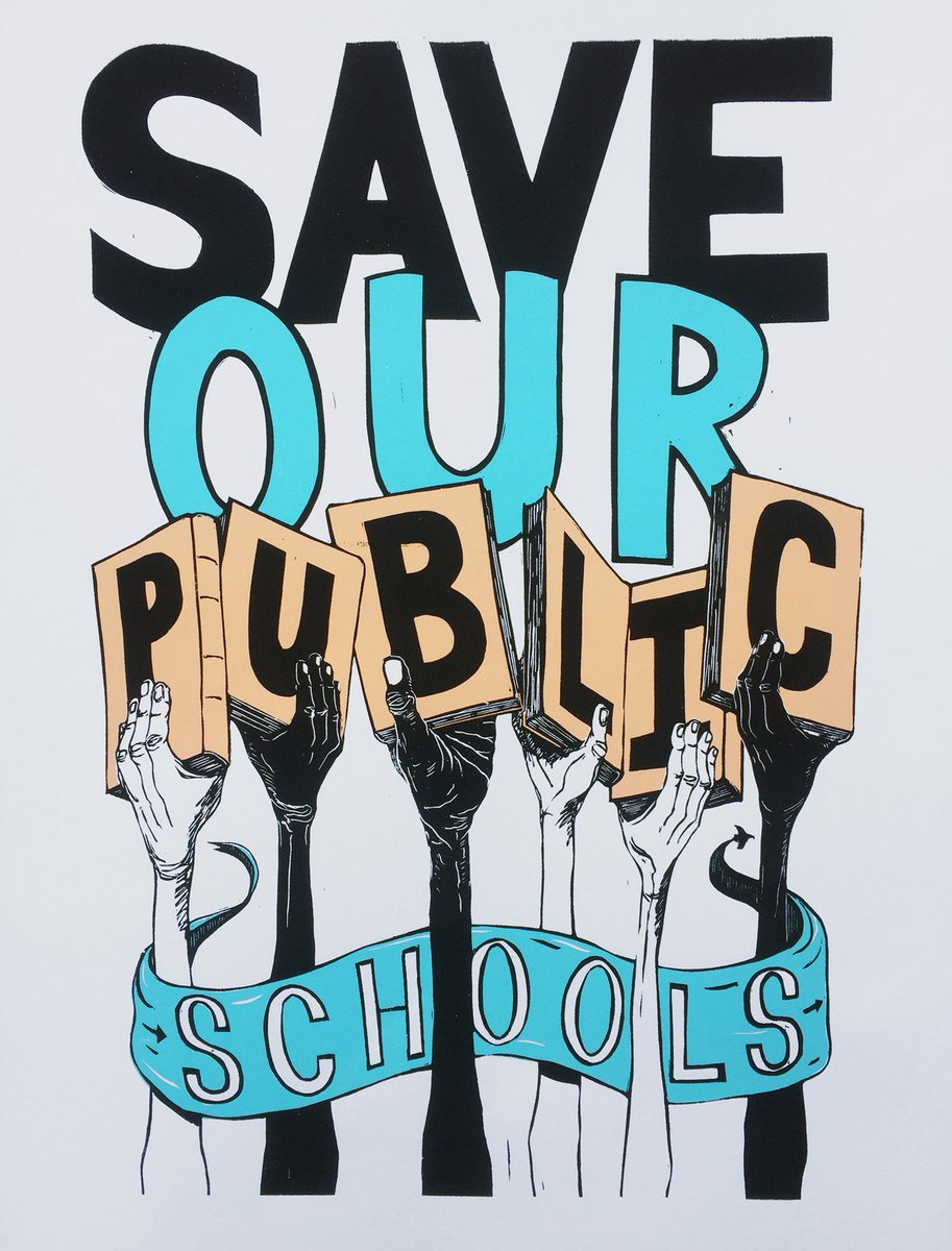 Justseeds's tweet photo. Print by Pete Railand- support teacher strikes! #oklaedwalkout #RedForEd https://t.co/Wl3LdLIJGN