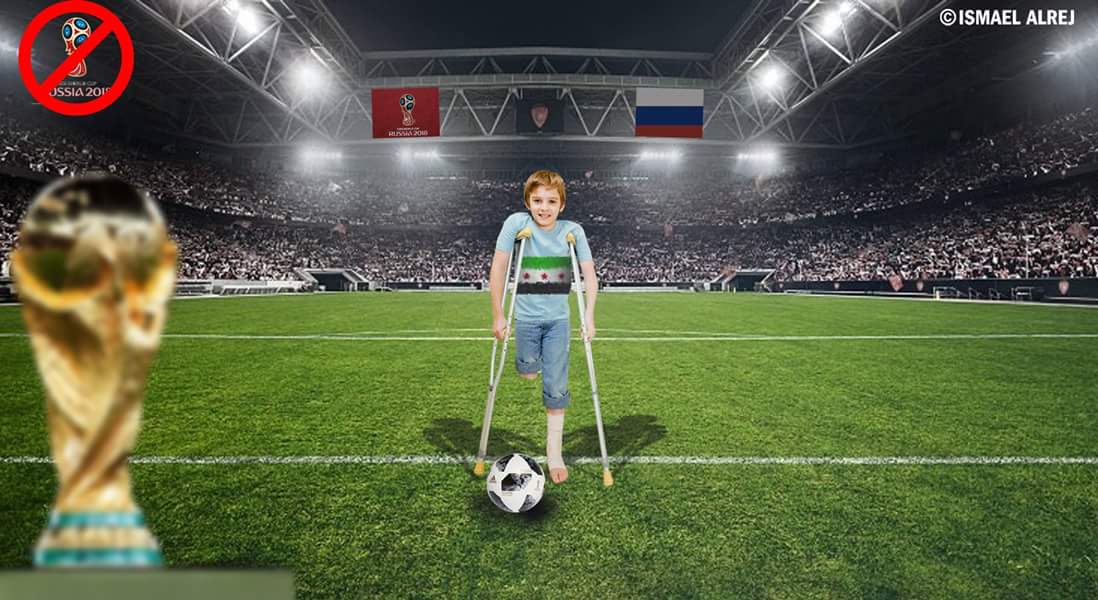 ismail_alrej's tweet photo. أطفال سوريا لن يحضروا كأس العالم في روسيا ، لأن روسيا الإرهابية قطعت أرجلهم .
The Syrian children will not Attend The World Cup in Russia because The terrorist Russia cut their legs off.
#Russia_terrorist
#روسيا_ارهابية https://t.co/Ug0c4Nv3Xp