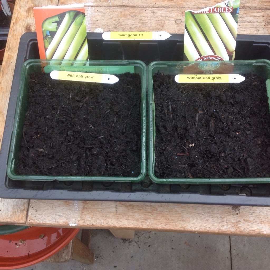 Mr Fothergill's trial leeks with opti grow arrived and now sown.