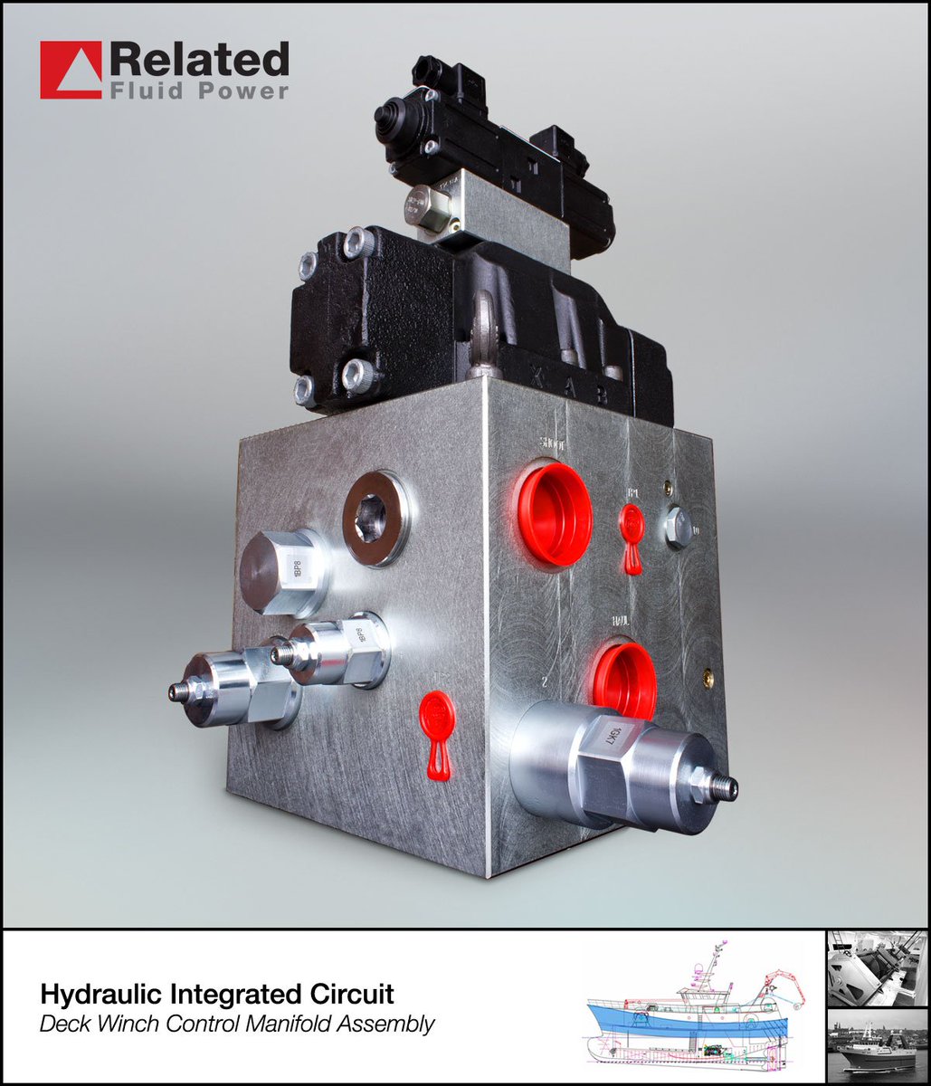 RelatedFP's tweet photo. Custom #hydraulic #manifold assembly used to control a #marine deck #winch. #ukmfg #manufacturing #cnc #cetop https://t.co/mcSenOXp9f