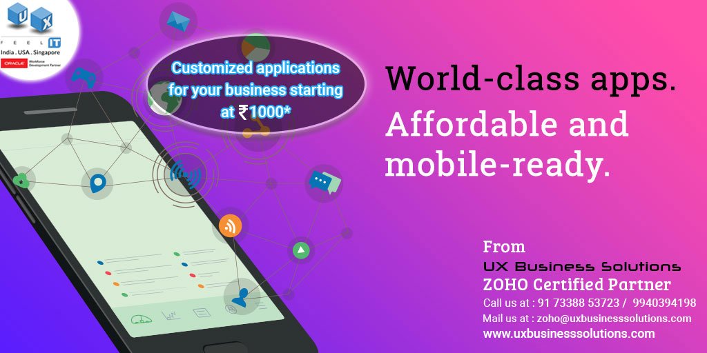 UXBusinesssoln's tweet image. Running a business is a special venture. It takes a lot of your time and effort, as well as specialized software. As proud Zoho partners, we&apos;re certified to deliver the most affordable and trustworthy apps to help you succeed. Contact us today.
#ZohoPromise #Zoho #ZohoCreator5