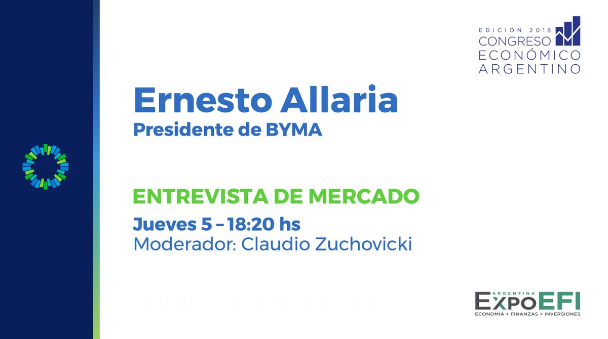 BYMAOficial's tweet photo. El 5/4 a las 18:20 en el Salón Principal de #ExpoEfi Ernesto Allaria @ErnestoAllaria será entrevistado por Claudio Zuchovicki, @ClaudioZuchoen el Congreso Económico Argentino #CEA https://t.co/qAkHWzayoY https://t.co/UqUmJAkMu6