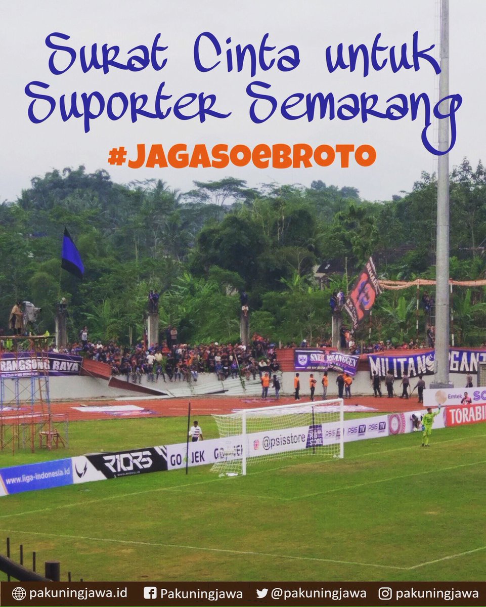 Surat Cinta untuk Suporter Semarang.
Tolong; #jagasoebroto 
<a href="/PanserBiruTweet/">Panser Biru Official</a> <a href="/Snex2005/">SEMARANG EXTREME</a> @jagobecek 🙏🙏🙏

pakuningjawa.id/surat-cinta-un…