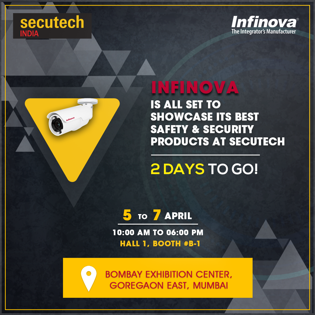 infinovagroup's tweet image. Infinova is excited to exhibit its best range of surveillance and security products at Secutech – 2018! You are invited to experience the world-class technology and services of Infinova. 
infinova.com
#Infinova #BombayExhibitionCenter #Secutech #SecutechExpo