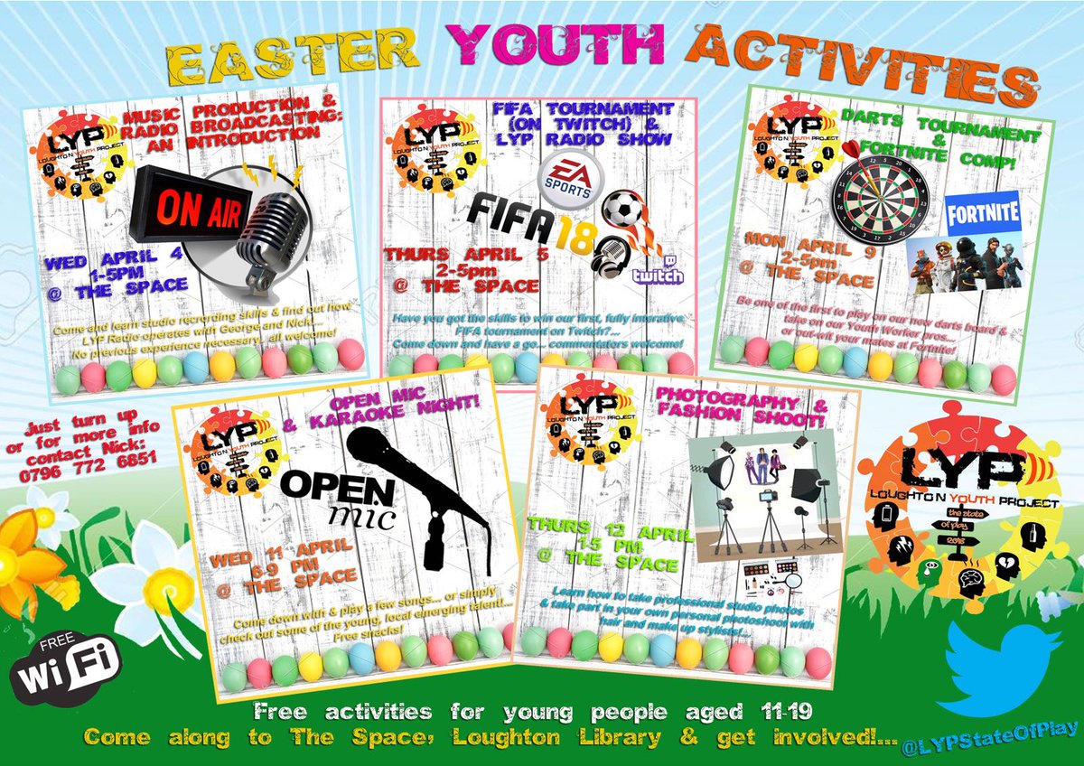 LYPStateOfPlay's tweet photo. #LOUGHTONYOUTH #loughton #lyp #youth #essex #essexyouth #youthradio #radio #media #gaming #essexgaming #loughtoneaster #easterevents #loughtonevents #essexevents https://t.co/NU52P6mLjr