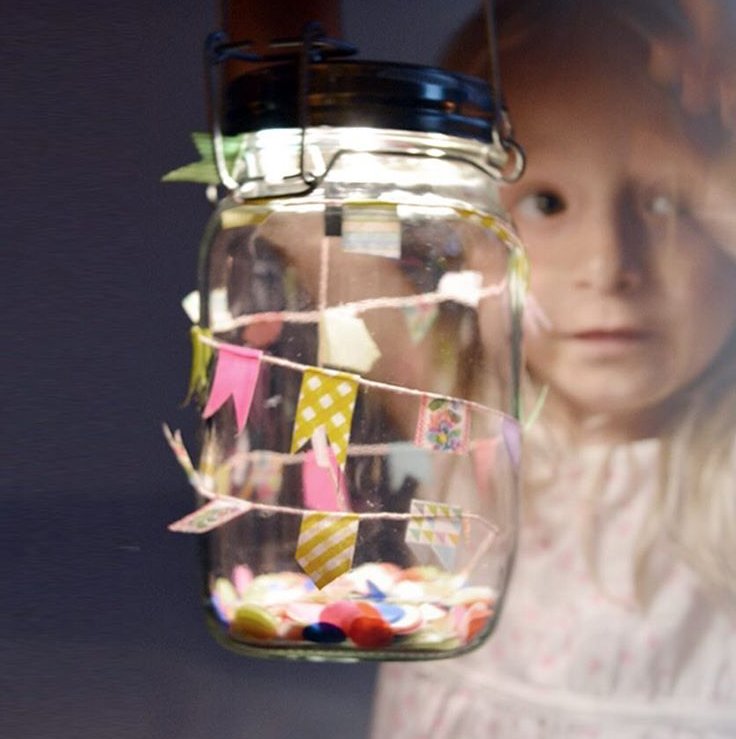 Develop creativity!  What design elements would your kids like to add to a Sonnenglas solar lantern? 
 📷@ collage.freiburg