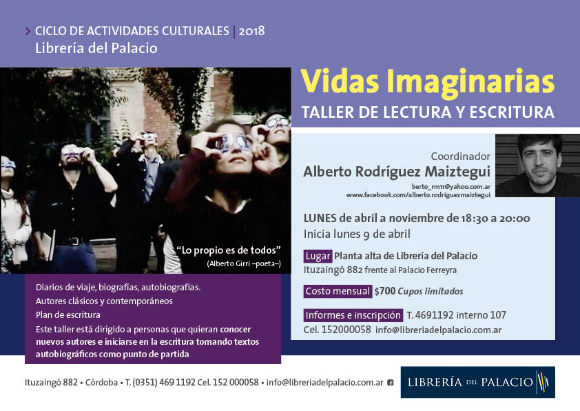 libdelpalacio's tweet photo. ¡Empezamos con toda las actividades culturales en Librería del Palacio! 
Hoy arranca Pura lectura con @martincristal72 
Mañana: ¡aPuro Cuento! con Javier Quintá
Sábado: ¡Imaginate! y Lunes: Vidas Imaginarias junto a @berto_rm 

¡¡Te esperamos!! https://t.co/jCyqAgyv8x